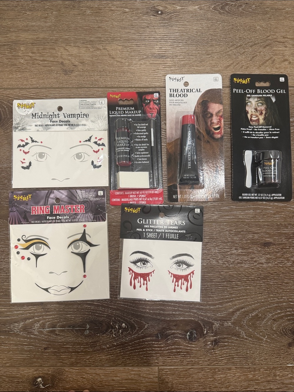 NWT - Spirit Halloween Face Decals & Theatrical Makeup Bundle